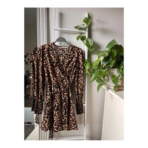 Francesca’s Collection Cheetah Print Wrap Dress
